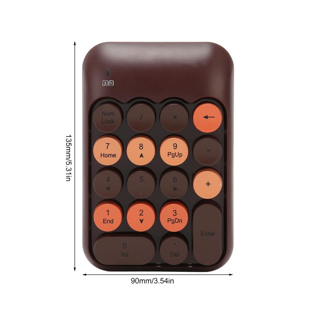 Number Keyboard Silent 2.4GHz Wireless Numeric Keypad Round Keycaps Multifunction for Windows  for OS X for Office for Win 8
