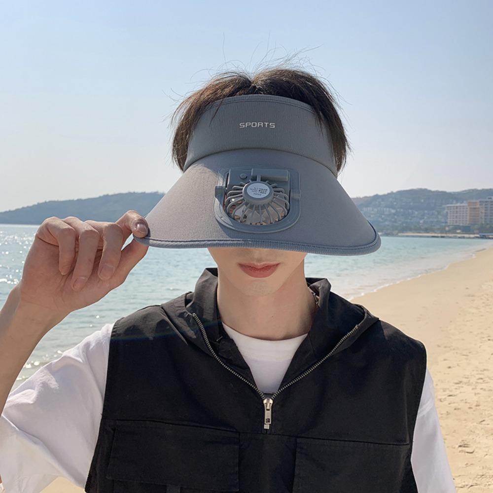 Empty Roof Cooling Fan Hat Usb Charging Peaked Cap New Sun Visor Hat  Men Women
