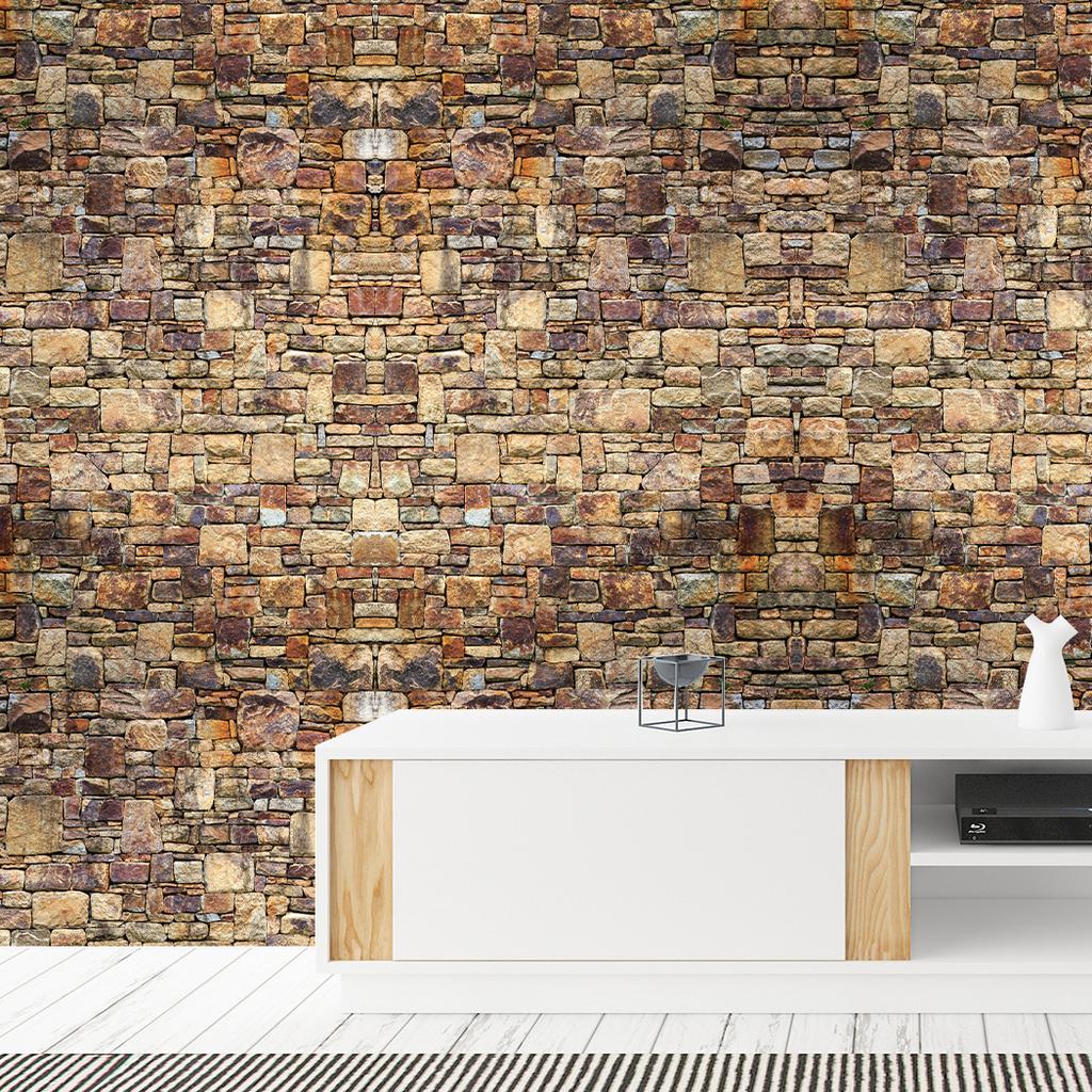 Vintage Brown Brick Wallpaper Brick Self Adhesive Film Brick Peel and Stick Wallpaper Faux Brick Textured Wallpaper Stone Paper