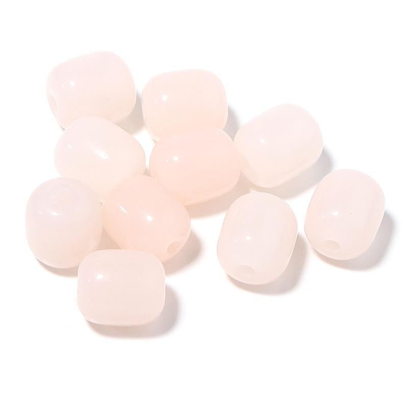 

30pcs Oval Cylindrical Glass Beads Solid Color Loose Spacer Beads For Jewelry Making DIY Bracelet Necklace Earrings Accessory рожевий