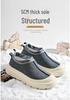 Unisex Winter Couple Snow Boots: Fashionable Thick Sole Lace-Up Casual Shoes with Plus Velvet for Women