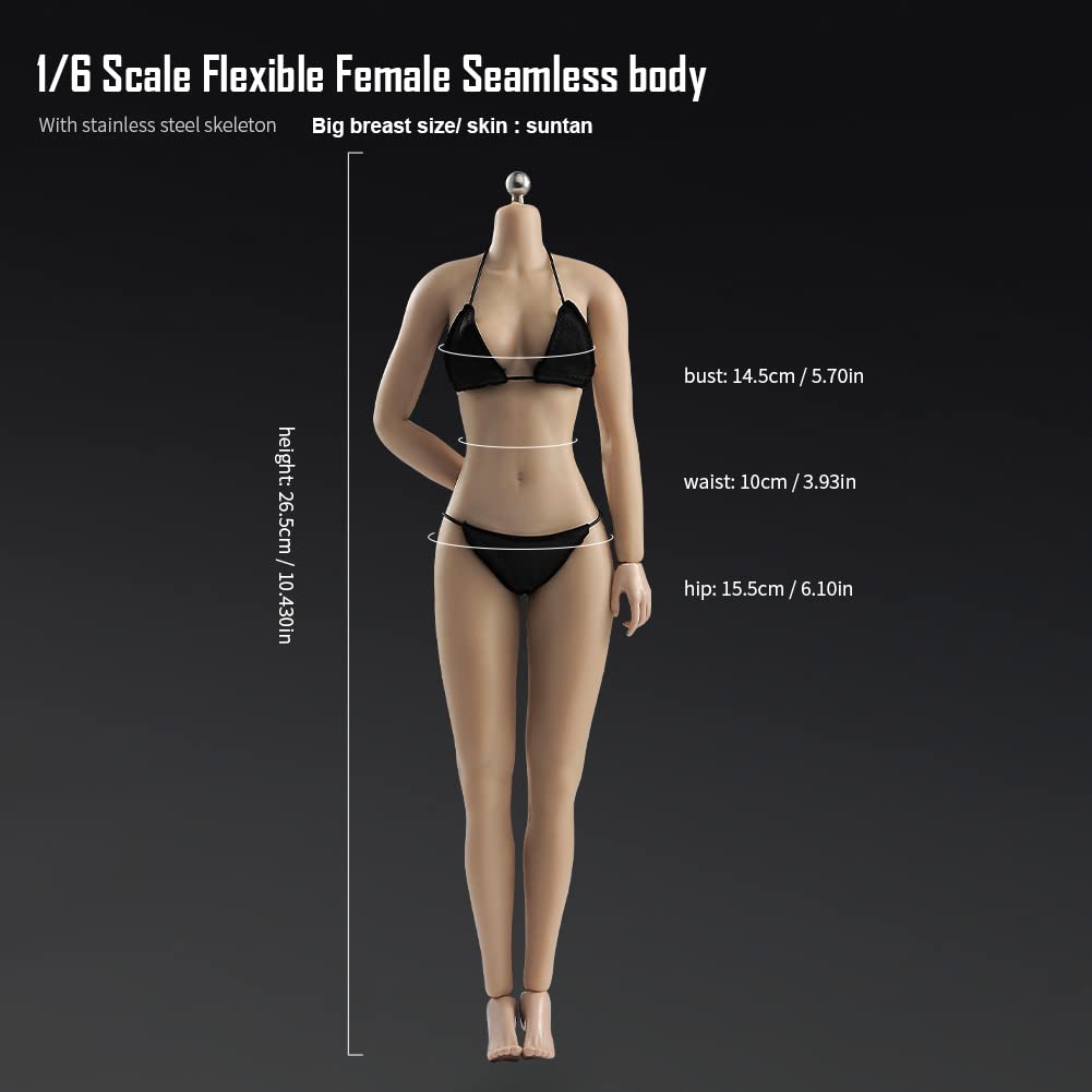 16 scale body female action figure body tan skin body with large breasts 12 inch model set doll toy fit 16 head carving beautiful woman head sculpt