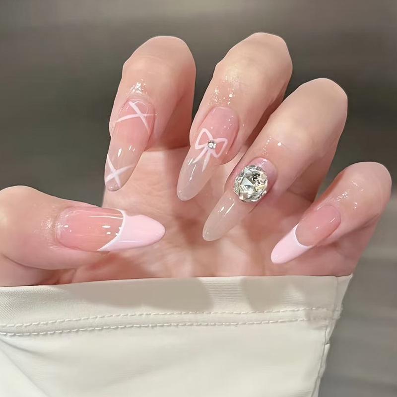 

Самые продаваемые съемные наклейки для ногтей для французского маникюра со стразами на Xiaohongshu Handmade Nails XS Size - 10 pcs/bag