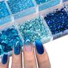 12-Compartment Mixed Nail Glitter Powder, Holographic Hexagon Flakes, Sparkly Sequins for Nail Art Designs