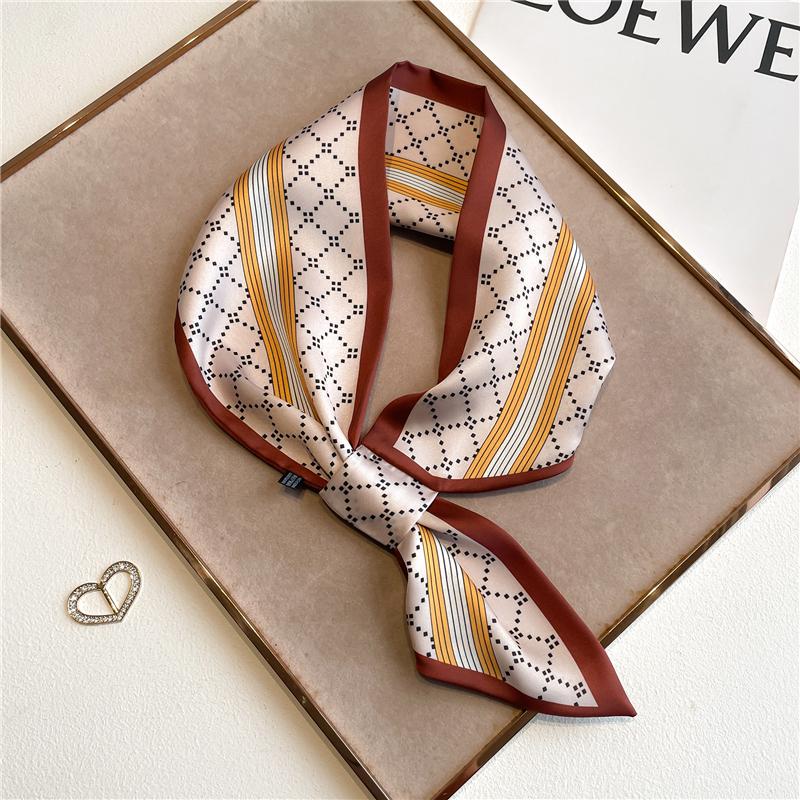 Women Skinny Neck Scarf Shawls Wraps Black Pink Small Office Hairband Neckerchief Foulard Scarves Ladies
