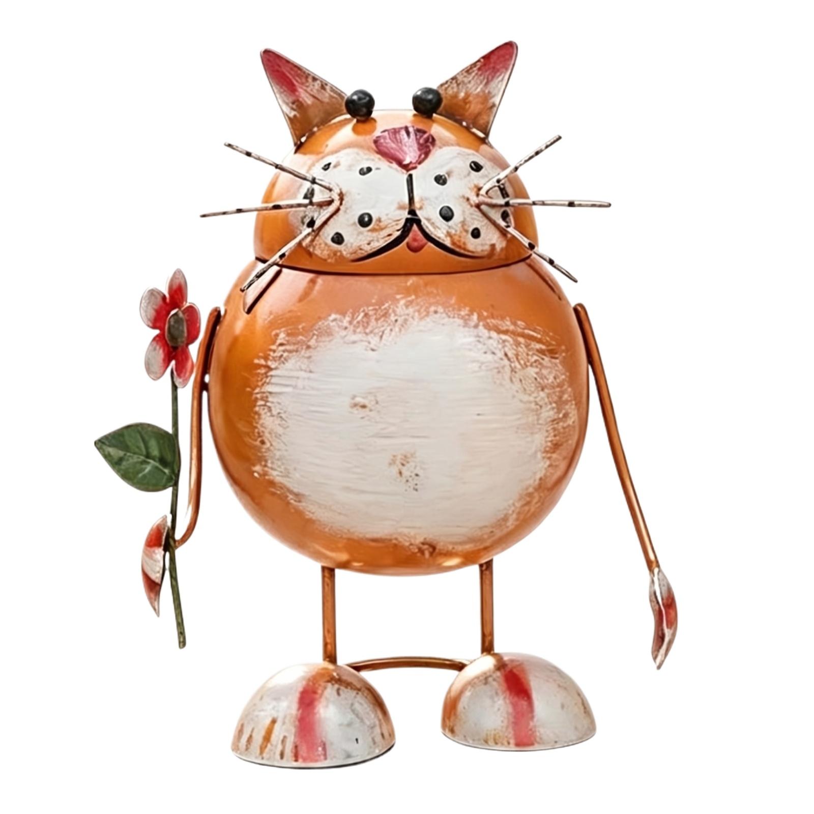 

Flower Holding Kittens Resin Decorative Ornament One Size
