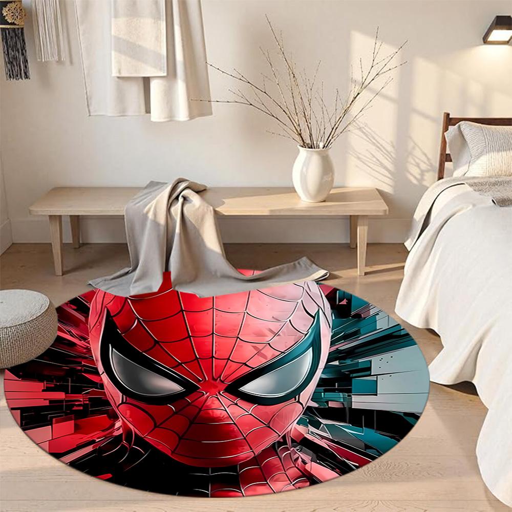 Spider-man Round Floor Mat Design for Dining Room Entryway Decorate room Hallway Antislip Round Carpet Decorate Offices