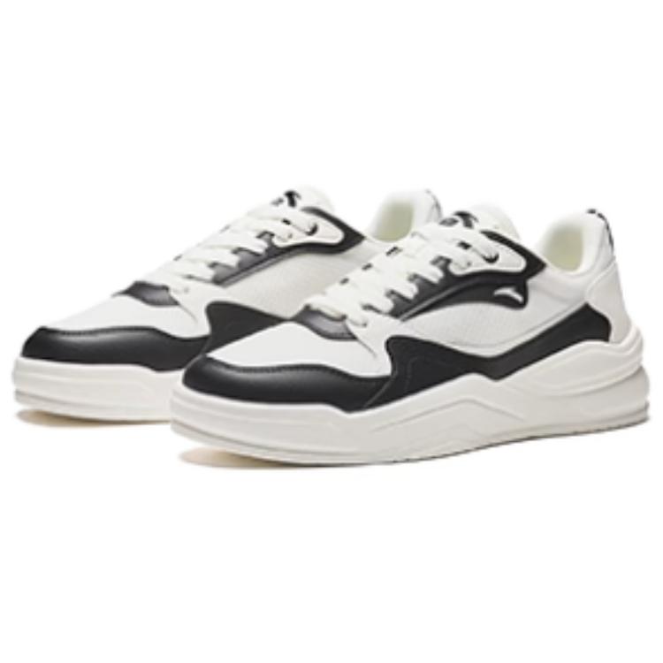 Anta Gel Elastic Comfortable Versatile Non-Slip Increased Height Low-Top Sneakers Men Sneakers White Black 912528003-4