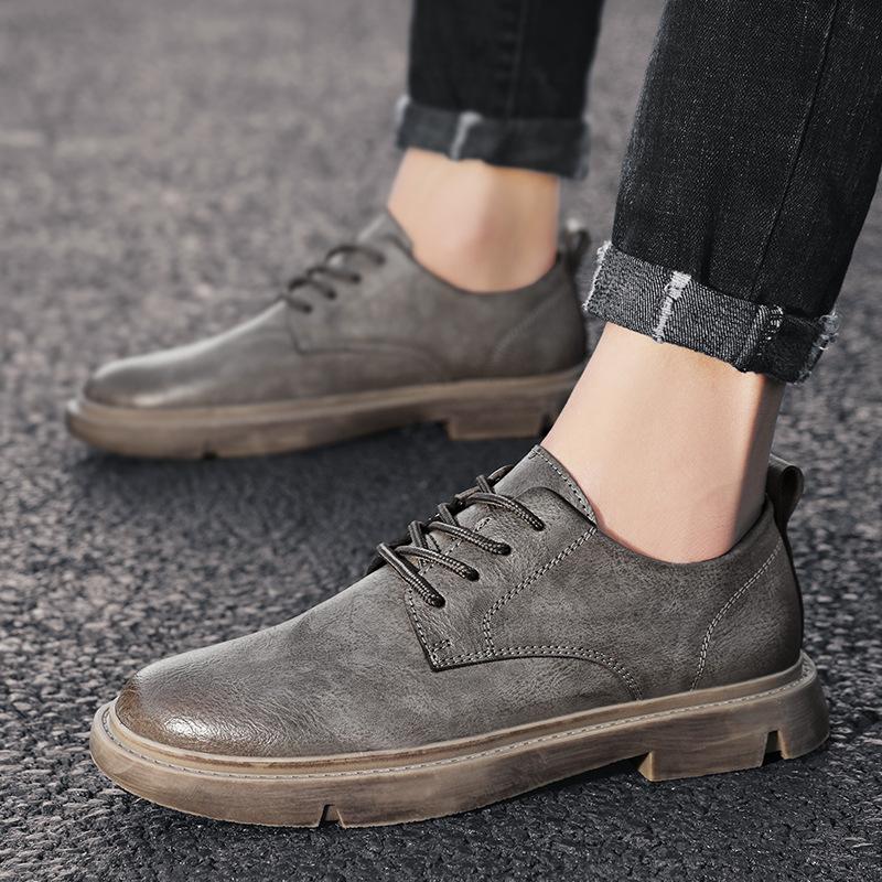 Martin Shoes Men's Low-top Spring and Autumn Tooling Casual Leather Shoes Men's Versatile Lace-up Shoes Men's Trend
