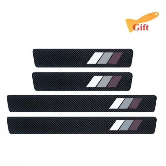 For Toyota Rav4 Entry Guard Cover Carbon Fiber Car Door Sill Plate Protector