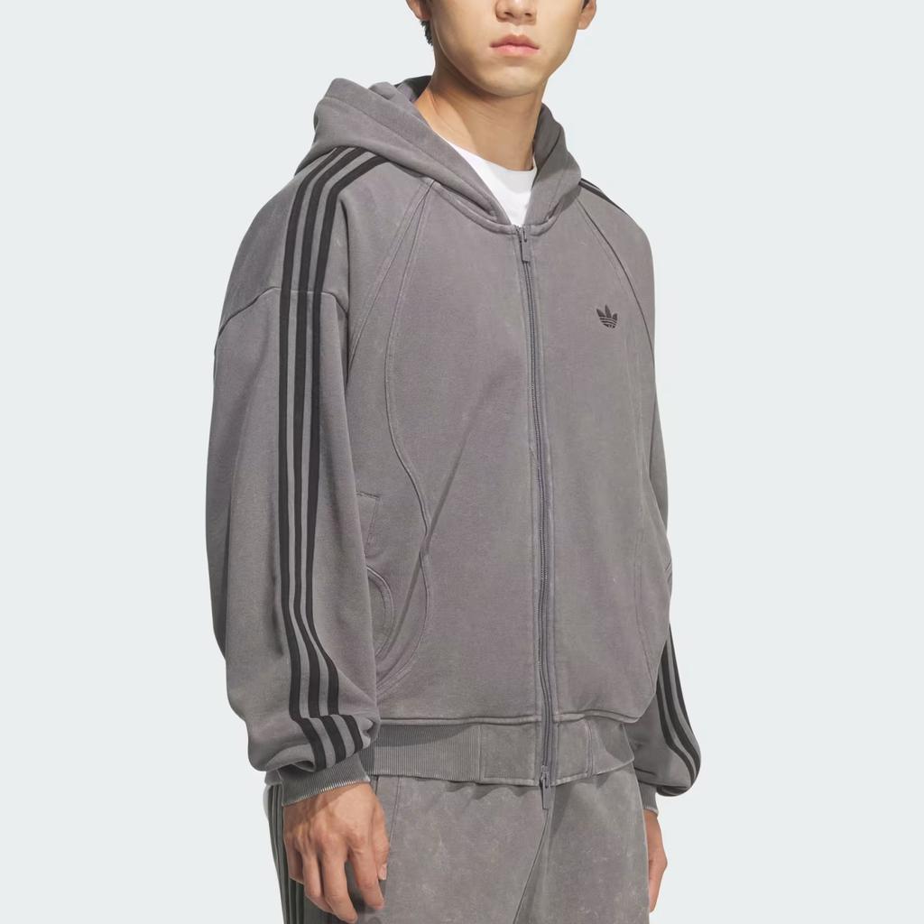 adidas Originals TG FZ Hoodie Loose Fit Striped Zip Long Sleeve Jacket Unisex Jackets KQ5525