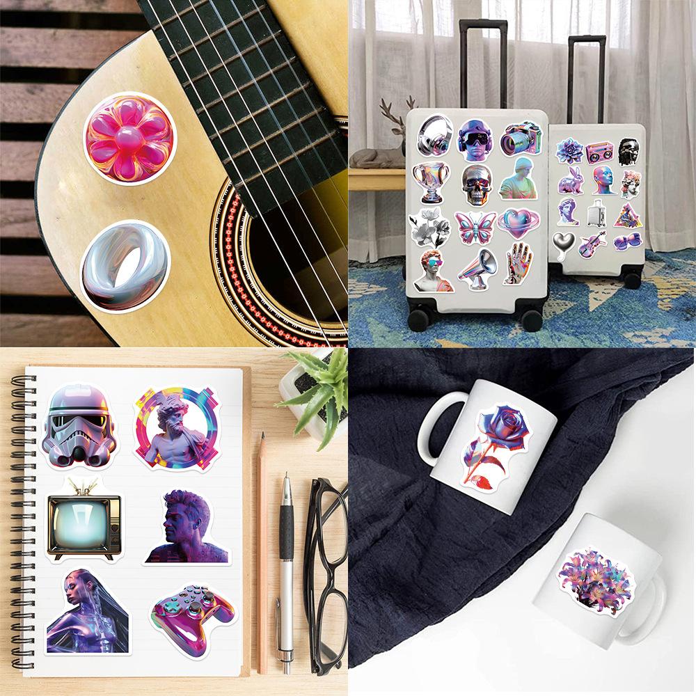 50 3D Acid Steam Wave Graffiti Stickers Personalized Decoration Guitar Laptop Suitcase DIY Waterproof