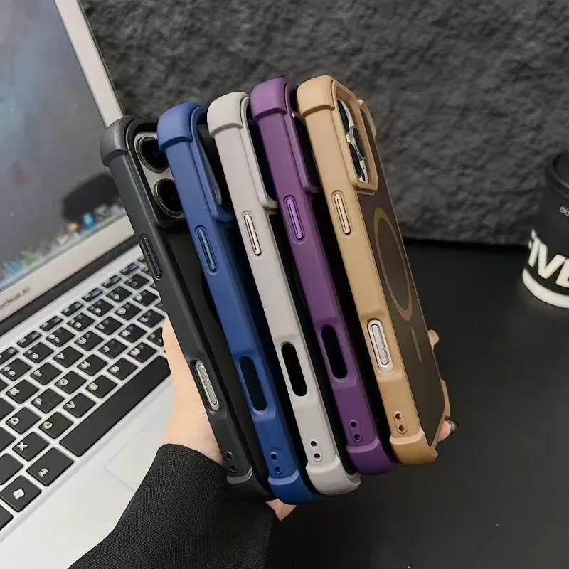 For Magesafe Shockproof Armor Phone Case For iPhone 17 16 15 14 13 12 11 Pro Max Magnetic Cases For iPhone 16 15 14 Plus Cover