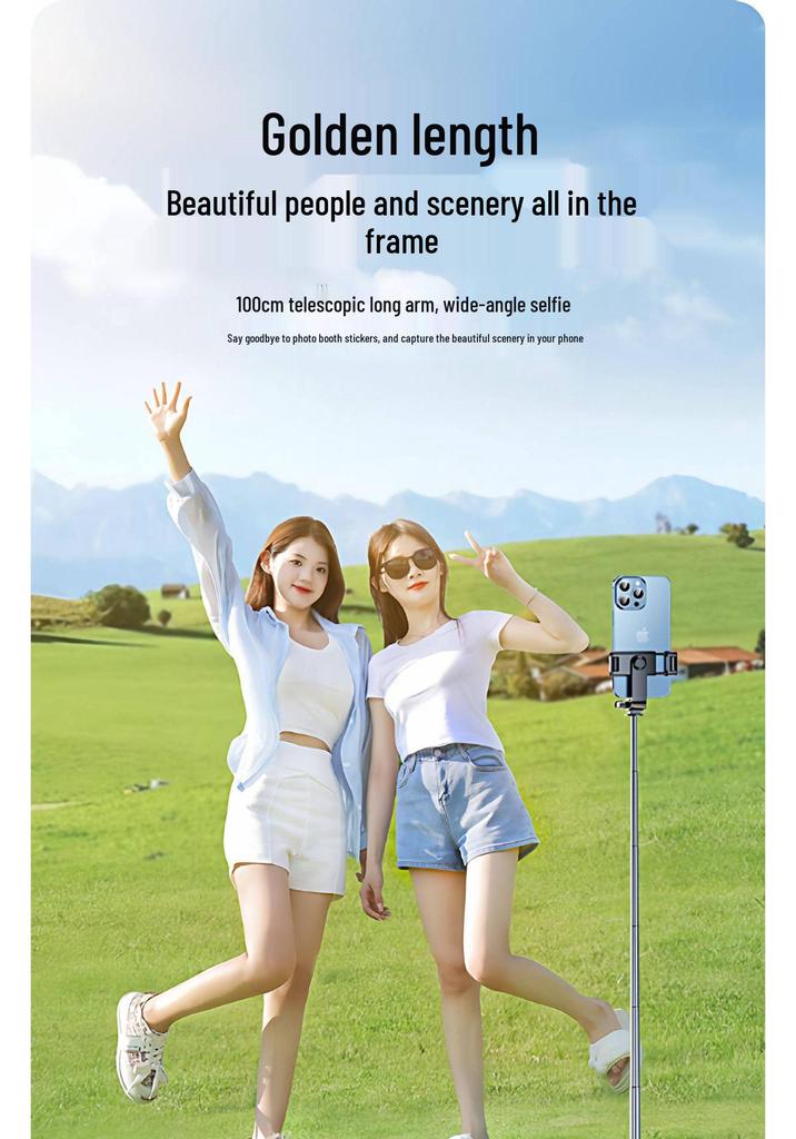 2025 Portable Selfie Stick Tripod with 360° Rotation for Phone and Live Streaming