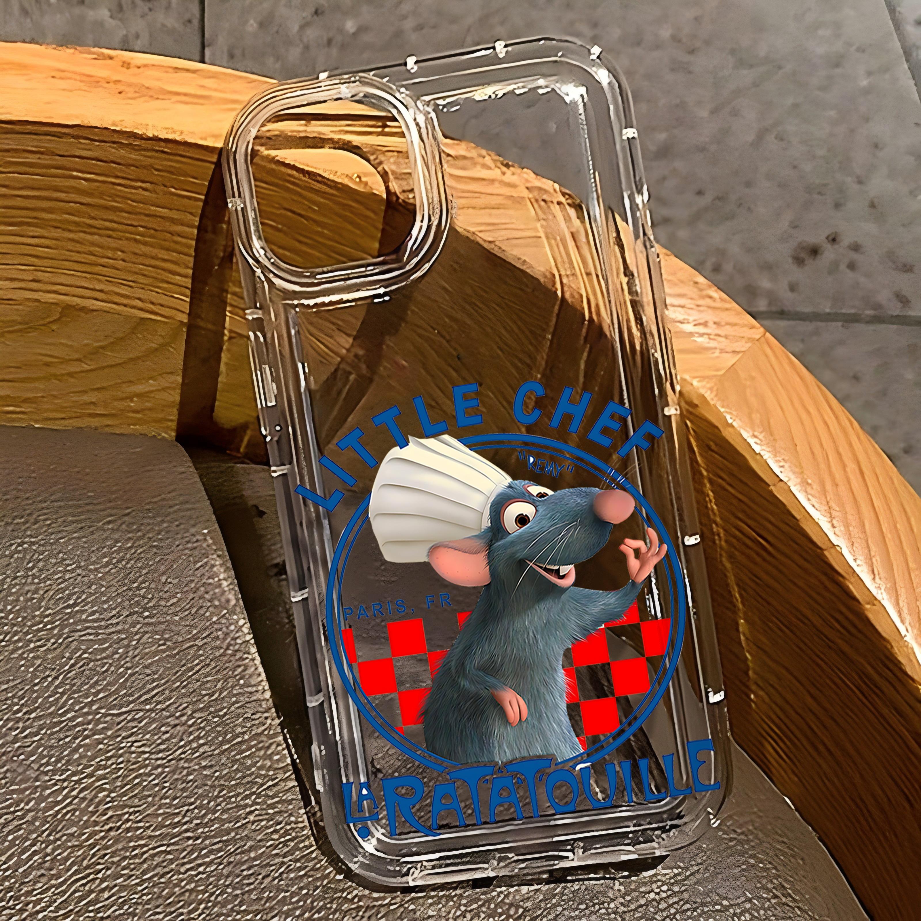 

Чехол для телефона для iPhone 17 16e 16 15 14 13 12 11 Pro Max 7 8 Plus X XR XSMax Подушка безопасности Защита от падения Прозрачная крышка ГОРЯЧИЙ Мультяшный Рататуй iPhone 12 ProMax
