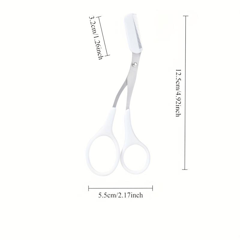 Pink Eyebrow Scissors And Comb, Plastic, For Right Hand, Beginner Eyebrow Trimming Set, For Trimming And Grooming Eyebrows