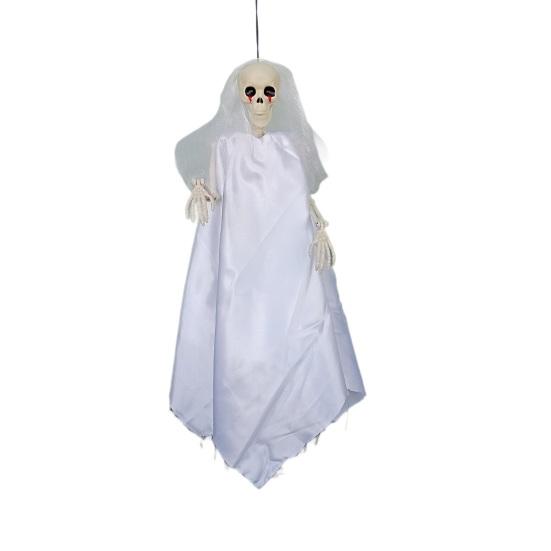 Halloween Ghost Decoration with Lanyard Easy To Hang Realistic Spooky Ghost Bride Ornament Haunted House Prop