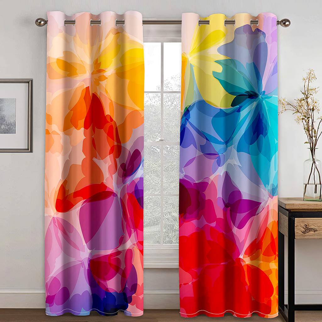 Living Room Space Bedroom Home Decor cortinas for Cheap Dazzlingly Vibrant Rainbow Free Shipping 2 Panels Sleek Window Drapery Perfect
