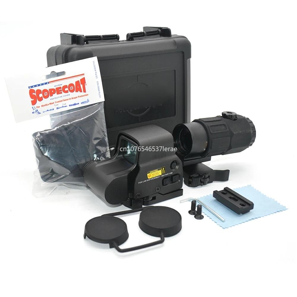 Tactical Airsoft G45 5X Magnifier 558 553 EXPS3 Red Dot Combo Scope Optics QD Mount Weaver Fit 20MM Rail Mount With Full Marking
