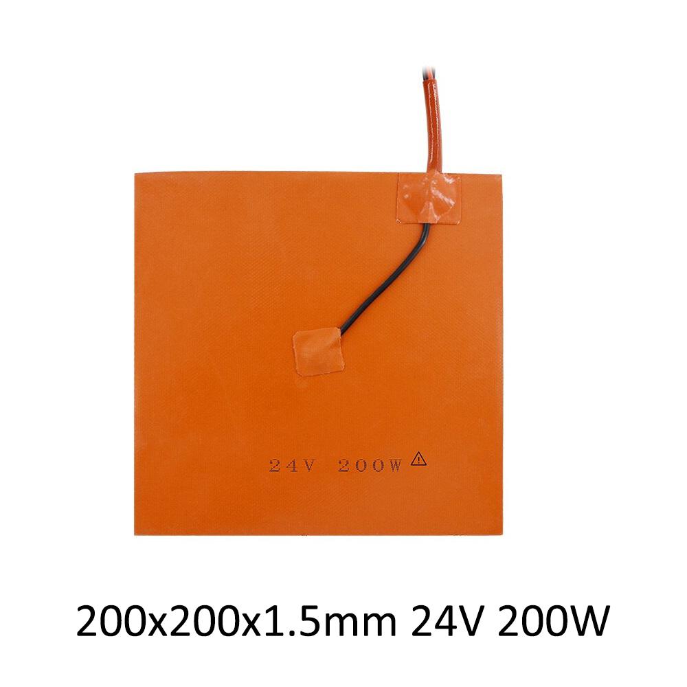 Silikon Heizbett Heizmatte Wasserdicht 200MM 300MM 12V 24V 220V für Ender3 CR10 Heizbett 200/350/500/600W 3D-Druckerteil