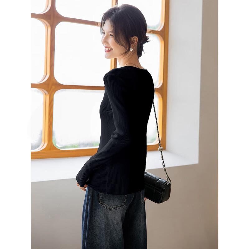 Mokana Women's Elegant Long Sleeve Knit Top