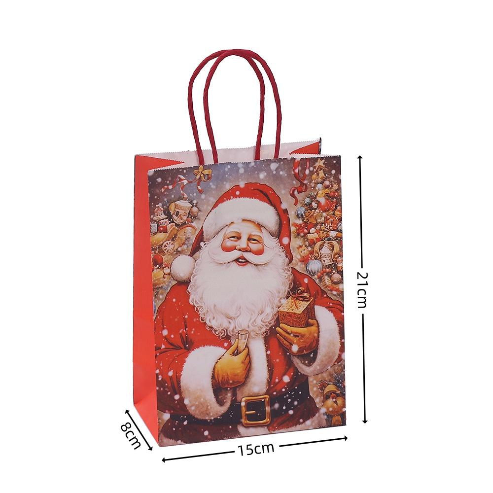 StoBag Christmas Paper Gift Bags for Kids Party Children's Package Candy Toys New Year's Supplies 12/30pcs