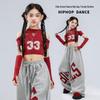 Girls' Korean Style Jazz Dance Outfit: Crop Top Vest & Loose Pants Set