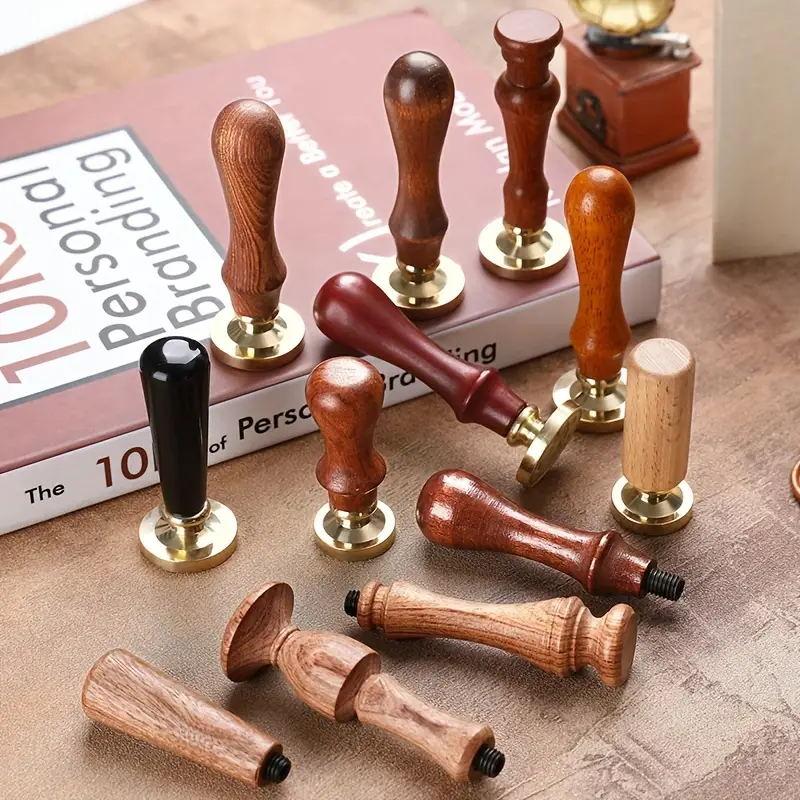 1pc Wax Seal Stamp Handle Only Rosewood Wood Handle Replacement for Vintage Wax Sealing Stamps Removable 7mm Diameter Head