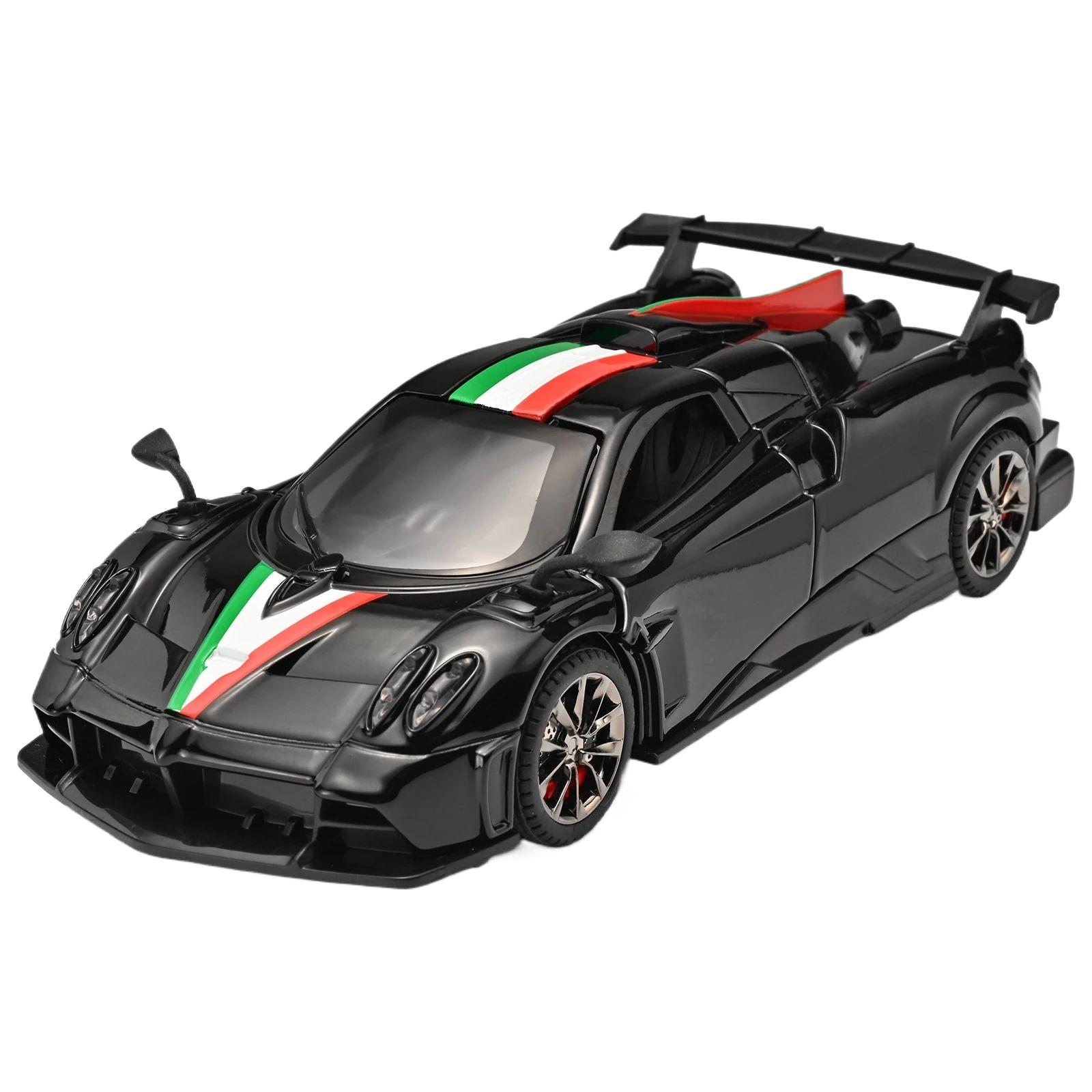 

1/32 Pagani Imola Металлическая модель суперспортивного автомобиля Литье под давлением Металлические транспортные средства для трековых гонок Модель автомобиля Звук и свет Детская игрушка Подарок чёрный