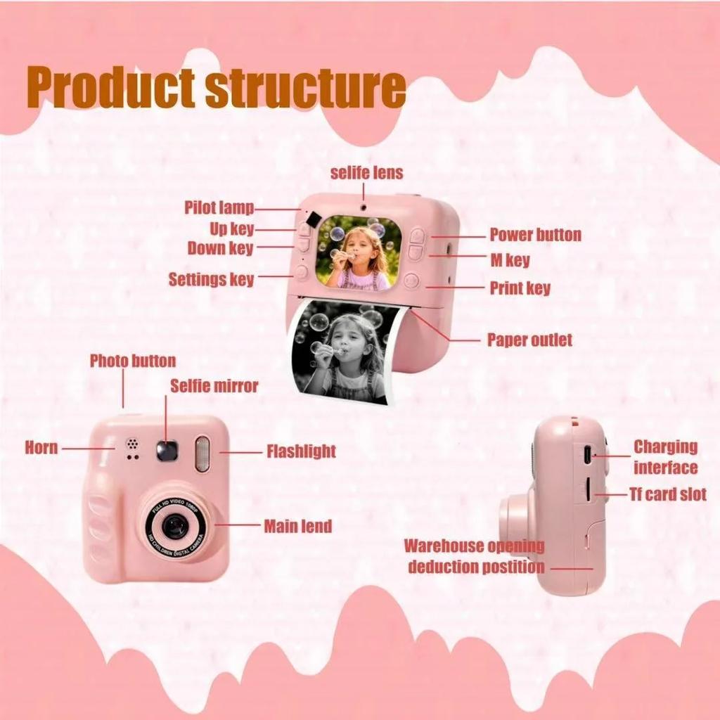 Instant Printing Camera For Children - An Ideal Christmas Birthday Gift For Boys And Girls. A Children's Digital Video Camera, A Children's Gift