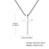 Stainless Steel Simple Cross Pendant Necklace, Multiple Sizes for Men and Women (Model 2103)