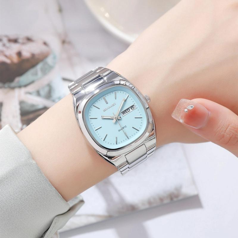SKMEI Elegant Women Wristwatch Waterproof Luminous Calendar Ladies Watch Square Stainless Steel Quartz Women's Watches
