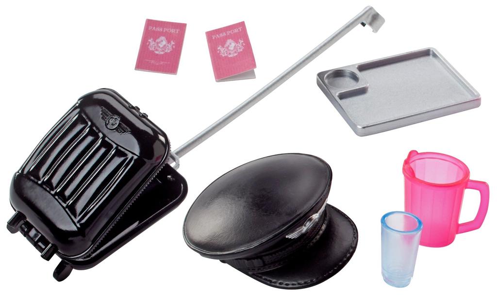 Barbie Pink Passport Barbie Ken Flight Attendant FNY33 &