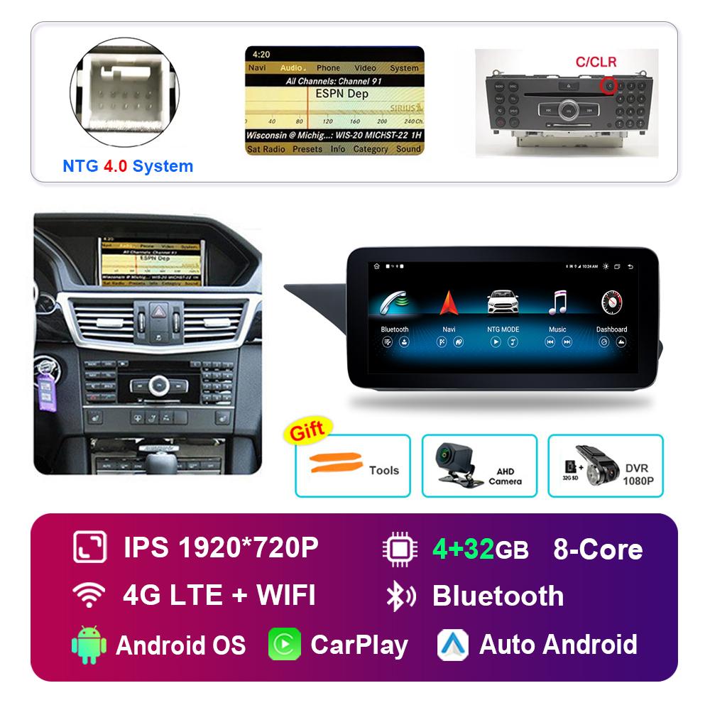 10.25 Inch for Mercedes Benz E Class W212 2009 - 2015 NTG 4.0 4.5 System Android Car Radio Multimedia Player GPS HD Touch Screen
