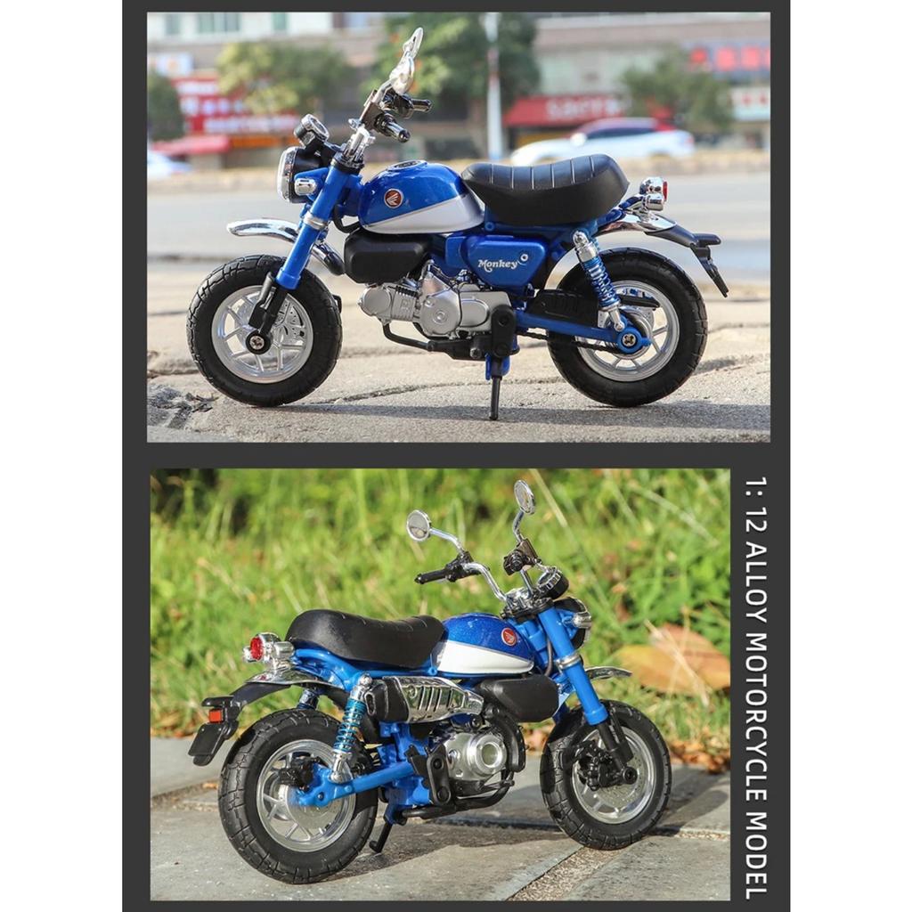 1/12 Honda Monkey 125 Alloy Racing Cross-country Motorcycle Model Metal Street Motorcycle Model Sound Light Childrens Toys Gifts