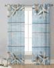 Beach Starfish Blue Wooden Texture Sheer Curtains for Living Room Decoration Window Curtains Kitchen Tulle Voile Curtains