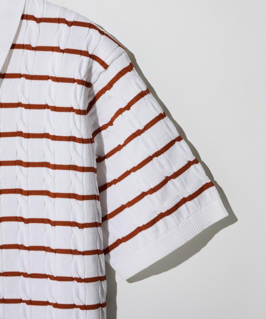 STCO Diems Ice Touch Cable Short Sleeve Knit_Orange (Classic Fit)_Dktxb64Cto