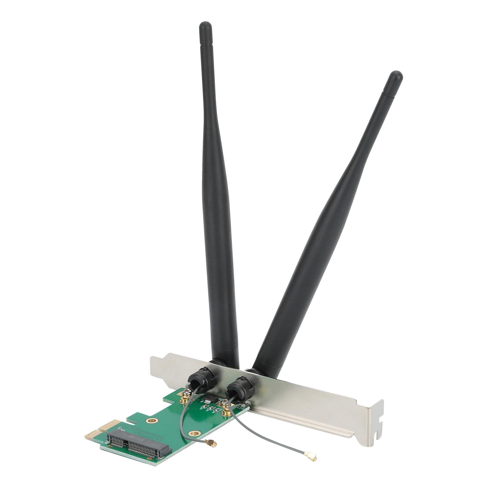 

Перетворювач бездротової мережі Wi-Fi для настільного комп’ютера Mini PCIE to PCIE Adapter Card(Антена 6DB )