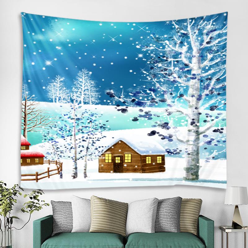 

Winter Theme Snowman Christmas Tapestry Wall Blanket Wall Hanging for Home Bedroom Living Room Party Decoration New Years Gift 74x94cm(29x37in)