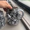 Hrnek s motorem V8 Kreativní 3D pryskyřičný hrnek s motivem motoru auta pro muže Cool mechanický design Hrnek na kávu Dárek pro milovníky aut Dekor