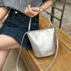 Summer fashion portable small bag women 2025 new simple bucket bag solid color versatile shoulder messenger bag