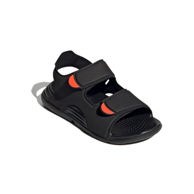New Adidas Swim Sandal Anti-Slip And Wear-Resistant Lightweight Children's Sandals Black Orange Children Aged 3-7 Years Old FY8936