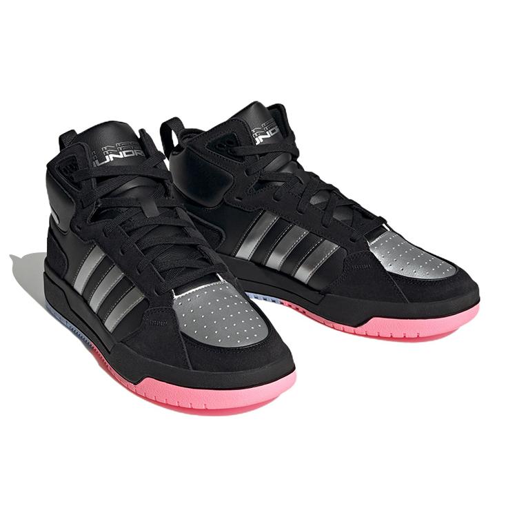 Adidas Neo 100DB Mid Basketball Shoes 'Black Metallic Silver' ID1841