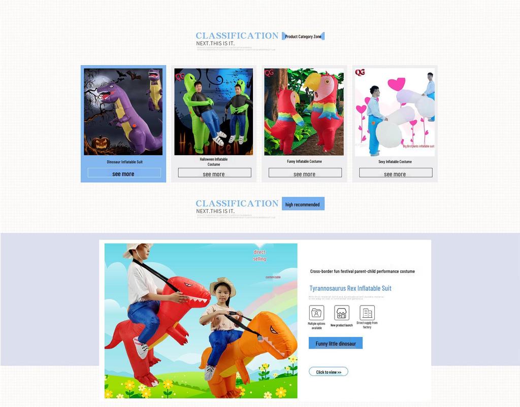 Halloween T-Rex aufblasbares Kostüm für Erwachsene & Kinder - Dinosaurier Cosplay Anzug