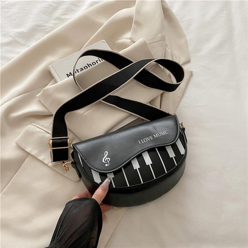 

Summer new beautiful piano pattern casual small square bag girl retro casual shoulder messenger bag bag woman