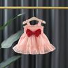 Mädchenkleid Sommer Kinder Trägerkleid Abendwolken Gaze Prinzessinnenkleid