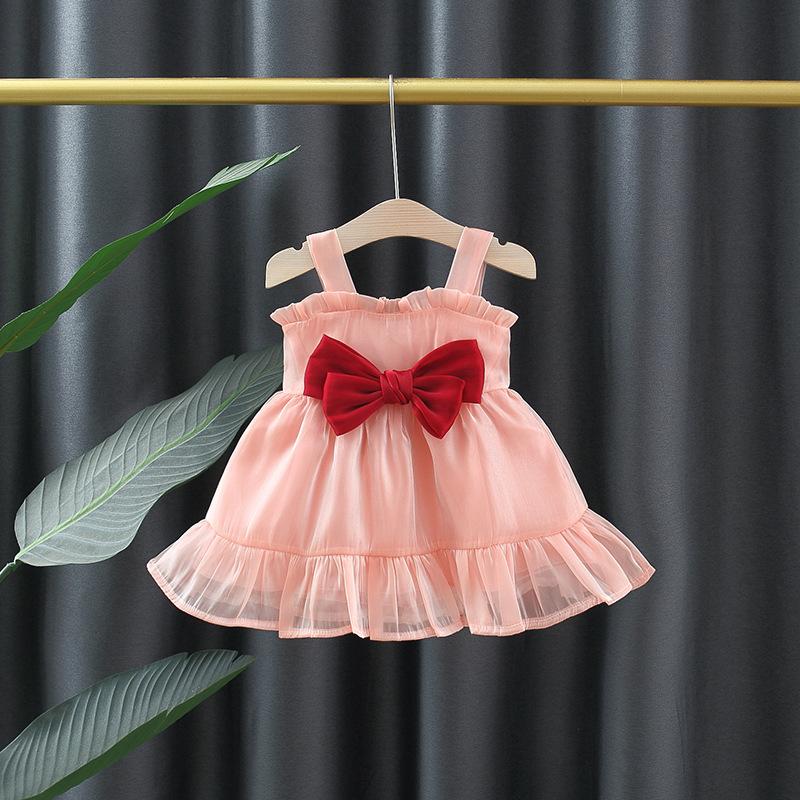 Mädchenkleid Sommer Kinder Trägerkleid Abendwolken Gaze Prinzessinnenkleid