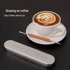Pear Wood Coffee Latte Art Needle with Stainless Steel Hook for Milk Foam Drawing
