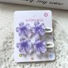 Flower Model Side Hair Bangs Clip Chip-Proof Smudge-Proof Fake Nails for Working Dating or Partying