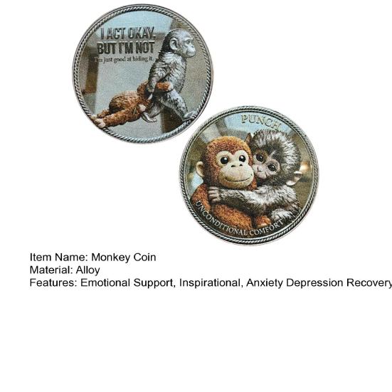 Emotionel Support Abe Mønt Inspirerende Udfordringsmønt med "Én Dag Ad Gangen Du Er Ikke Alene" Dobbelt?Tosidet Samlertoken Gave til Angst